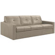 SCHLAFSOFA Bard in Echtleder Beige  - Beige/Schwarz, KONVENTIONELL, Leder/Kunststoff (206/81/96cm) - Novel