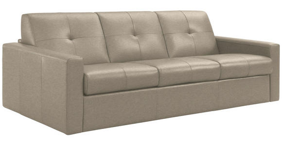 SCHLAFSOFA Bard in Echtleder Beige  - Beige/Schwarz, KONVENTIONELL, Leder/Kunststoff (206/81/96cm) - Novel