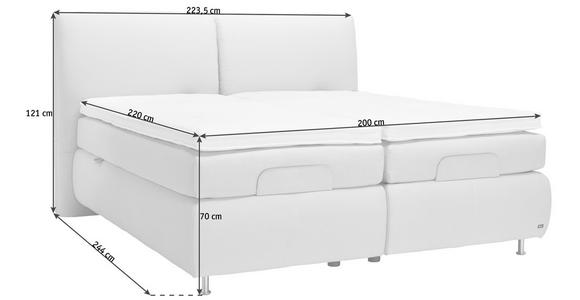 BOXSPRINGBETT 200/220 cm in Beige - Beige/Alufarben, KONVENTIONELL, Textil/Metall (200/220cm) - Dieter Knoll