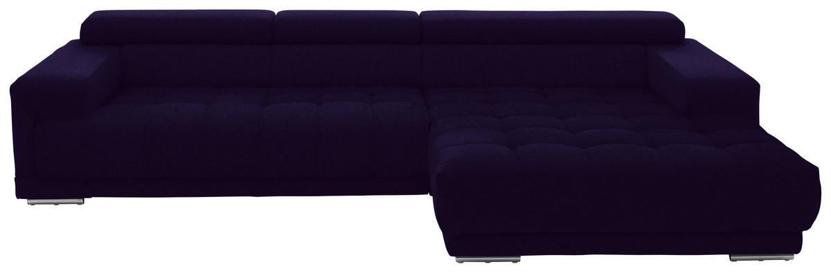 ECKSOFA  in Mikrofaser Violett  335/190 cm  - Silberfarben/Violett, Design, Textil/Metall (335/190cm) - Beldomo Speed