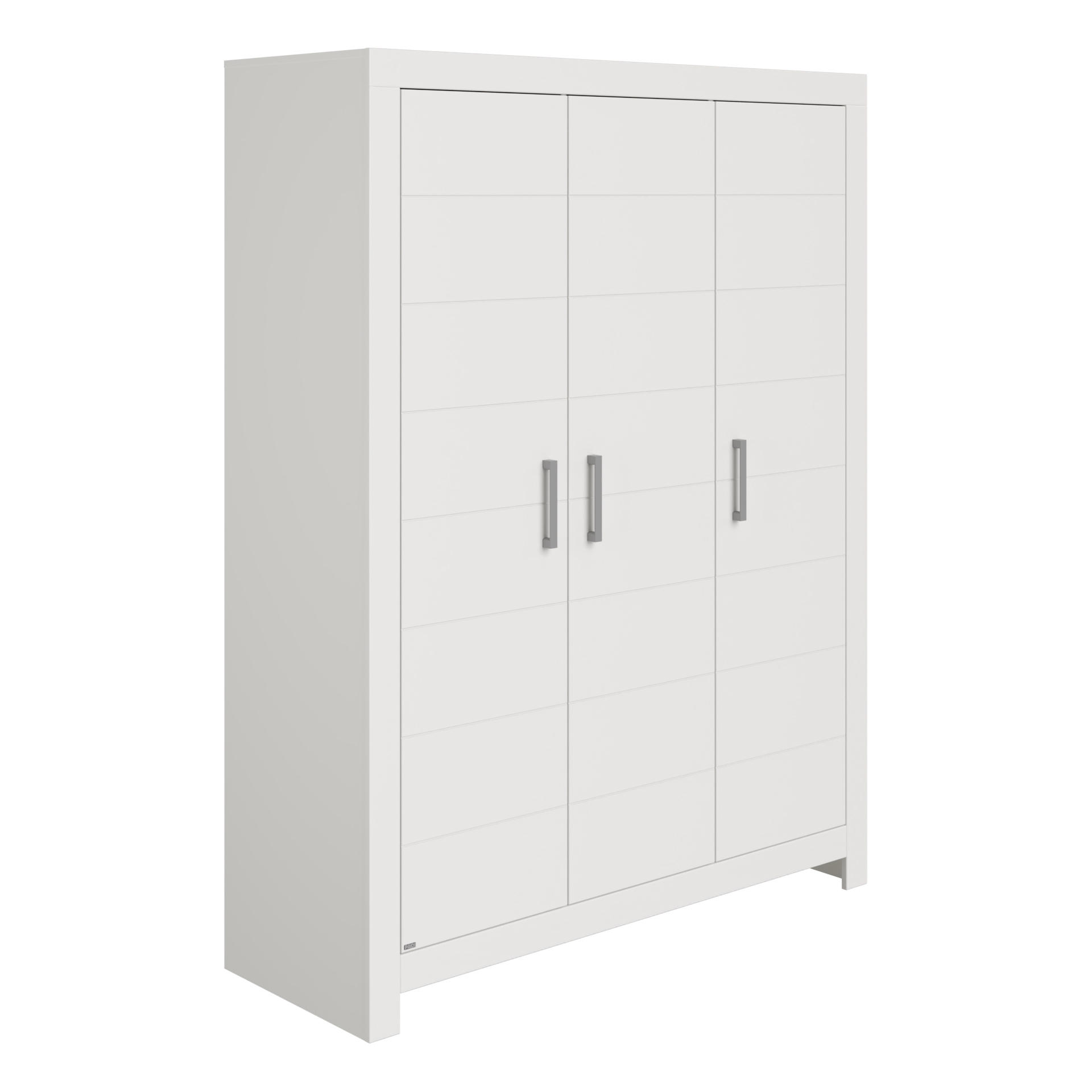 BABYKLEIDERSCHRANK Fiona Weiß  - Silberfarben/Weiß, Trend, Holzwerkstoff/Metall (156,8/205,3/55,3cm) - Paidi