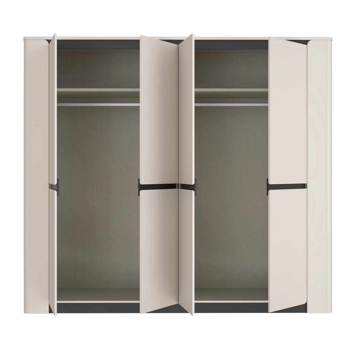 Dulap Cu Uși Rotative, 240/213,6/62,7 cm, negru, nisipiu - nisipiu/negru, Basics, plastic/metal (240/213,6/62,7cm) - Hom`in