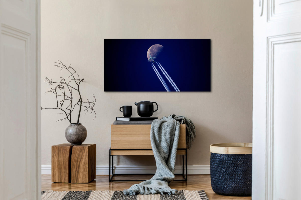 ALUMINIUMBILD 98/48 cm  - Blau/Schwarz, Design, Kunststoff/Metall (98/48cm)