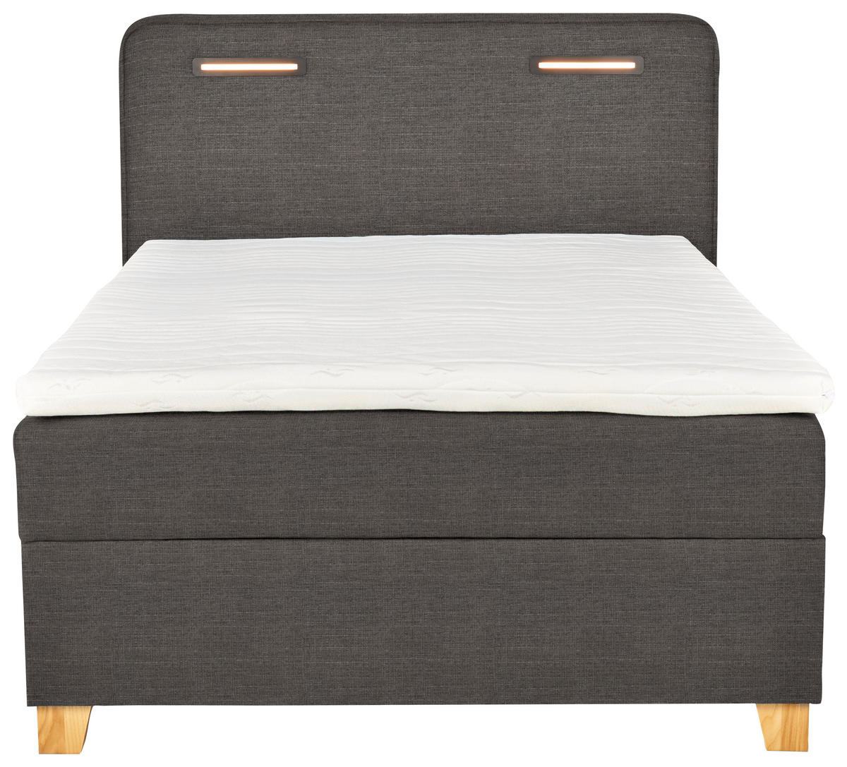 BOXBETT 120/200 cm  in Graubraun  - Graubraun, Konventionell, Holz/Textil (120/200cm) - Moderano
