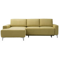 ECKSOFA in Chenille Hellgrün  160/248 cm  - Alufarben/Hellgrün, Design, Textil/Metall (160/248cm) - Sedda