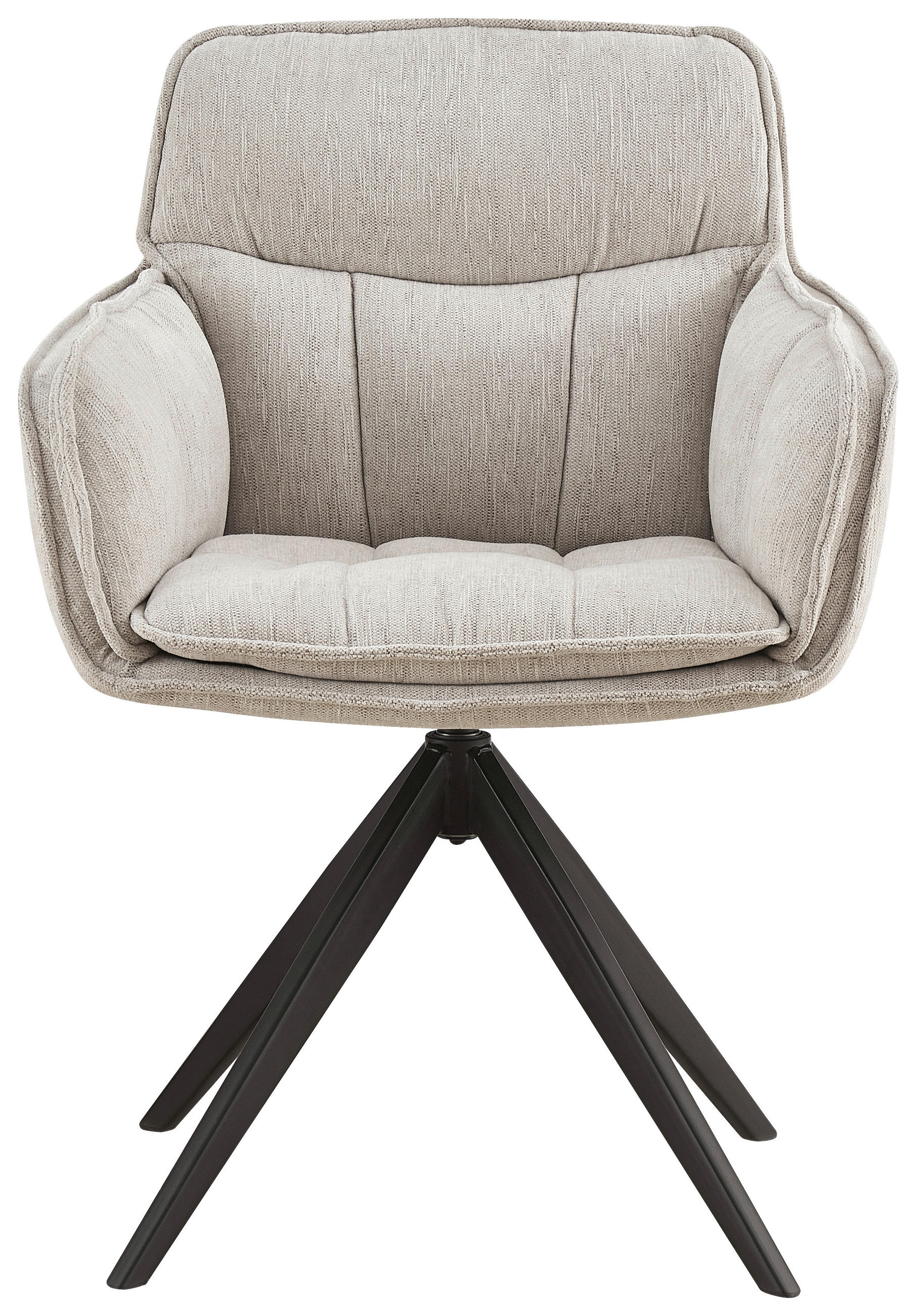 ARMLEHNSTUHL  in Eisen Webstoff  - Beige/Schwarz, Design, Textil/Metall (62/86/65cm) - Hom`in