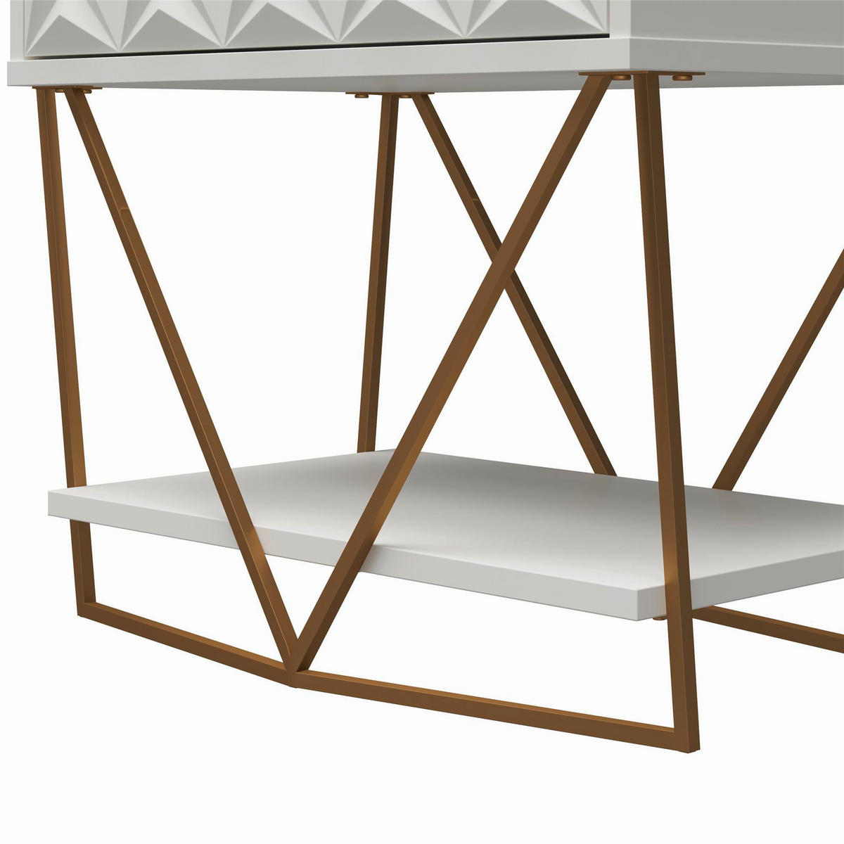 BEISTELLTISCH 59/42/68 cm Creme rechteckig  - Creme, Design, Holzwerkstoff/Metall (59/42/68cm) - MID.YOU