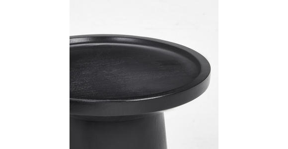 BEISTELLTISCH 50/50/48 cm Akazie vollmassiv Schwarz rund - Schwarz, Design, Holz (50/50/48cm) - Carryhome