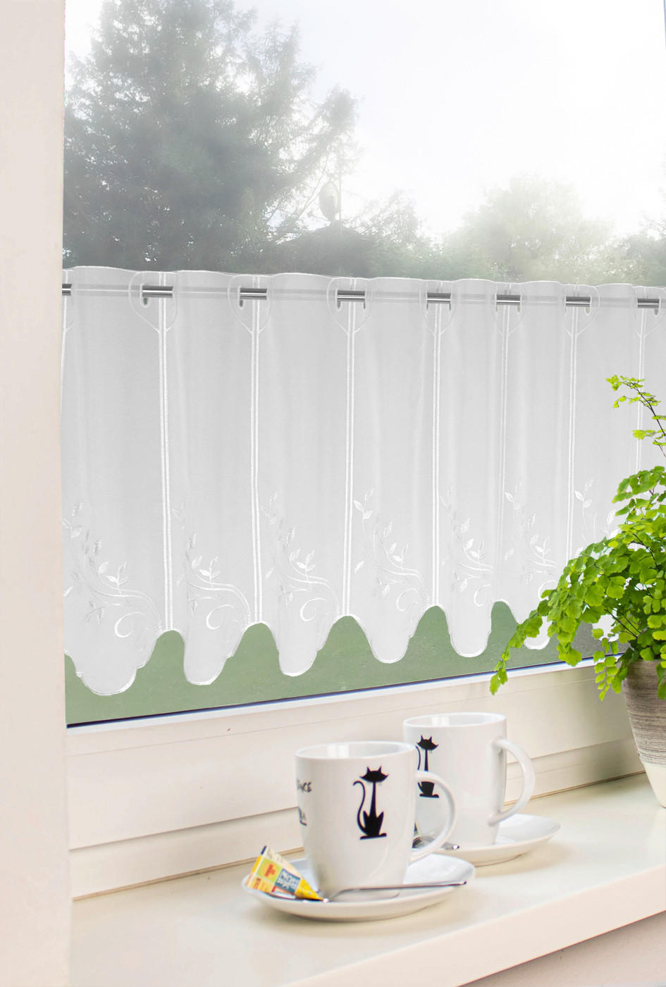 KURZGARDINE   150/60 cm   - Weiß, KONVENTIONELL, Textil (150/60cm)