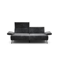 2,5-SITZER Samt Anthrazit  - Anthrazit/Schwarz, Design, Textil/Metall (204-234/85/86-94cm) - SENSOO