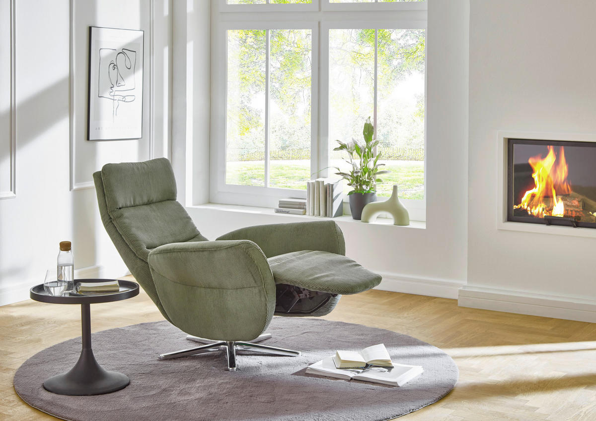 RELAXSESSEL in Textil Dunkelgrün  - Chromfarben/Dunkelgrün, Design, Textil/Metall (78/113/83cm) - Beldomo Speed