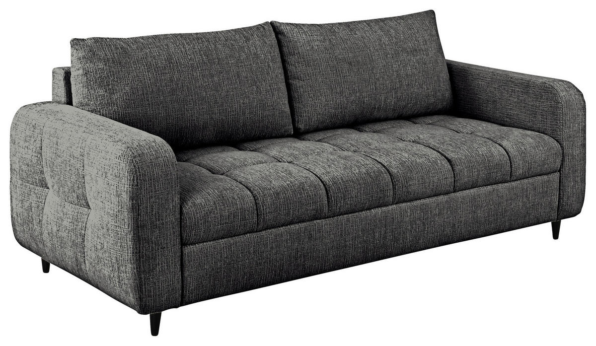 2,5-SITZER Flachgewebe Anthrazit  - Anthrazit/Schwarz, Design, Holz/Textil (209/88/101cm) - Lomoco
