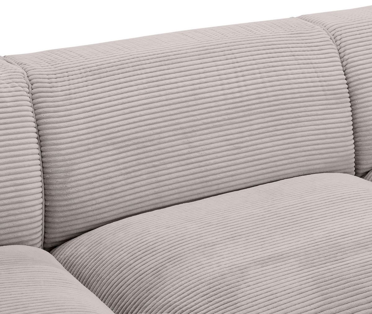ECKSOFA in Cord Taupe  - Taupe/Schwarz, Design, Kunststoff/Textil (196/303cm) - Livetastic