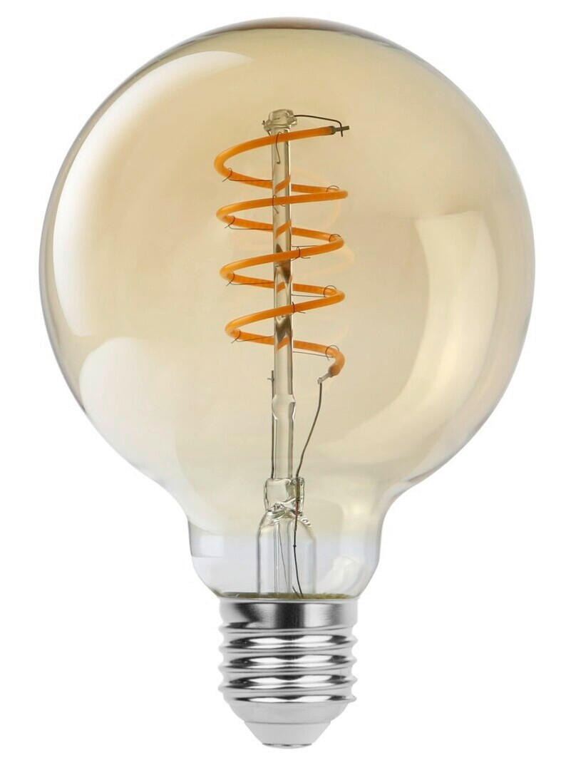 LED FILAMENT ŽARULJA - boje jantara, Basics, staklo (9.5/13.8cm)