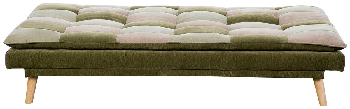 SCHLAFSOFA Chenille Grün, Hellgrün, Hellbraun  - Hellbraun/Naturfarben, Design, Holz/Textil (180cm) - MID.YOU