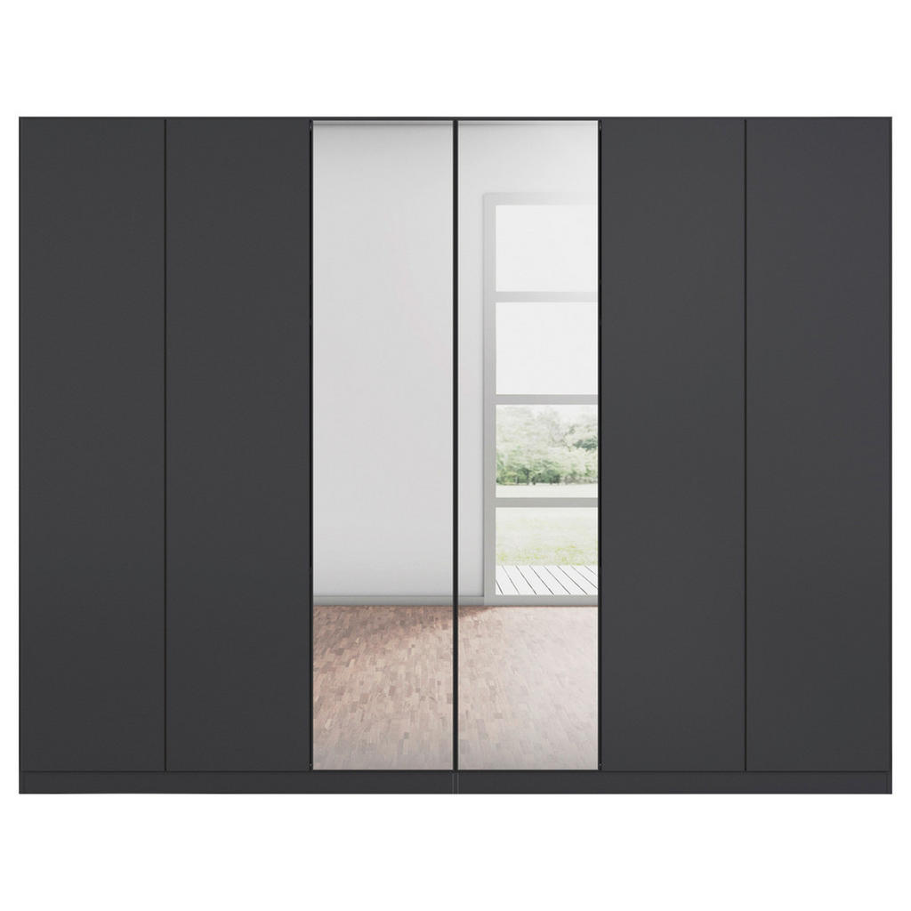 Thumbnail - Rauch Möbel Falttürenschrank, Dunkelgrau, Holzwerkstoff, 4 Fächer, (innen) 6 Schubladen, 271x210x54 cm, Blauer Engel, Go...