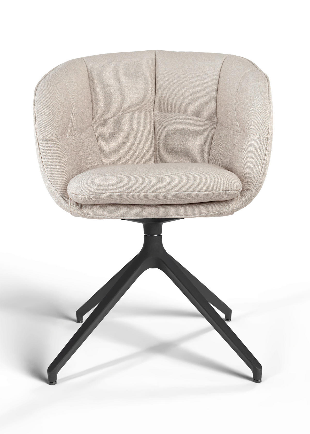 ARMLEHNSTUHL  Beinauswahl, Sitzfläche 360° drehbar, Stoff-/Lederauswahl Jacquard  Sandfarben  - Sandfarben/Schwarz, Design, Textil/Metall (62/81/63cm) - Dieter Knoll
