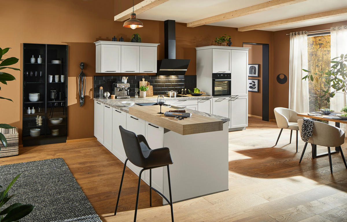EINBAUKÜCHE   - Platinfarben, Design, Holzwerkstoff - Dieter Knoll