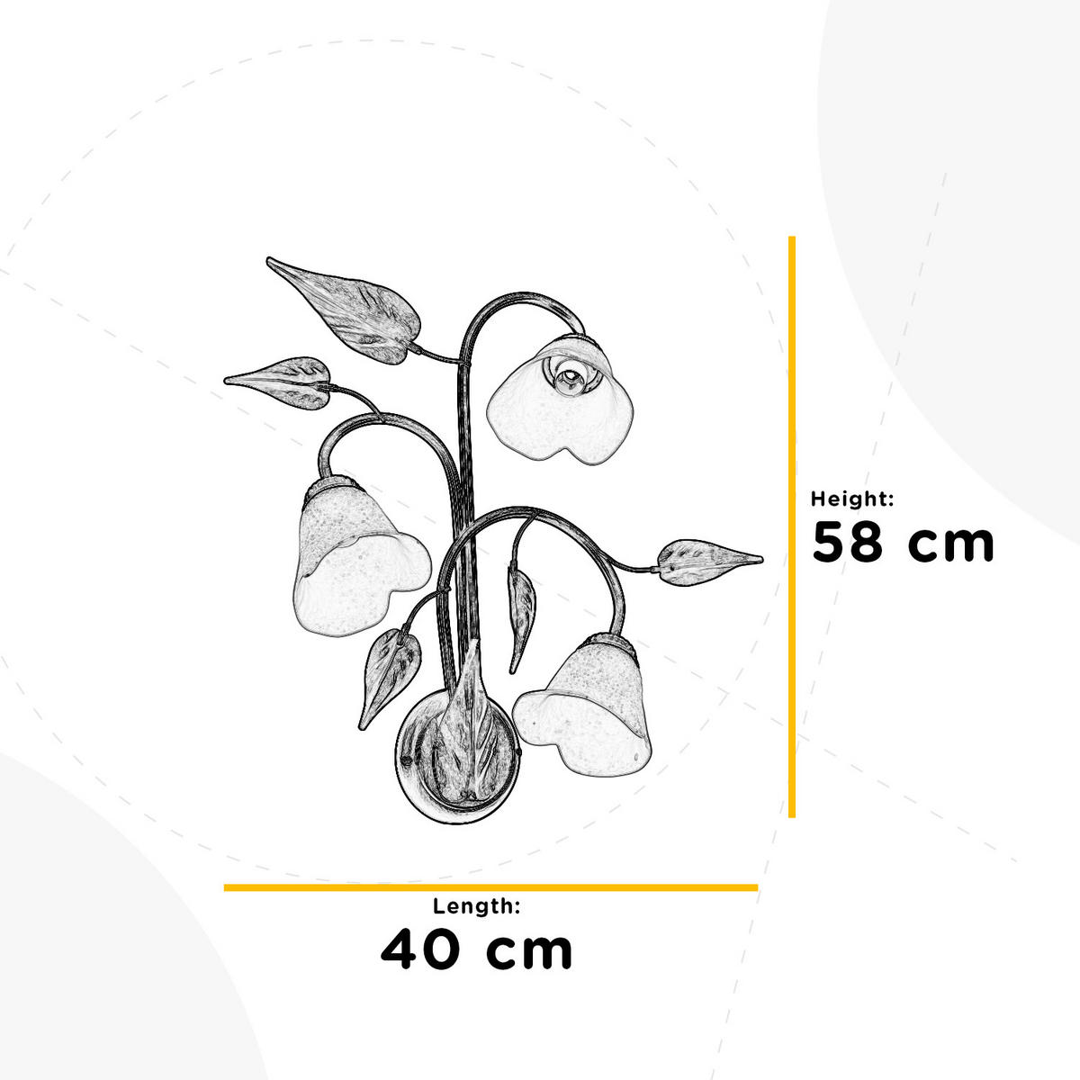WANDLEUCHTE 40/58/20 cm   - Olivgrün/Bronzefarben, Natur, Glas/Metall (40/58/20cm)