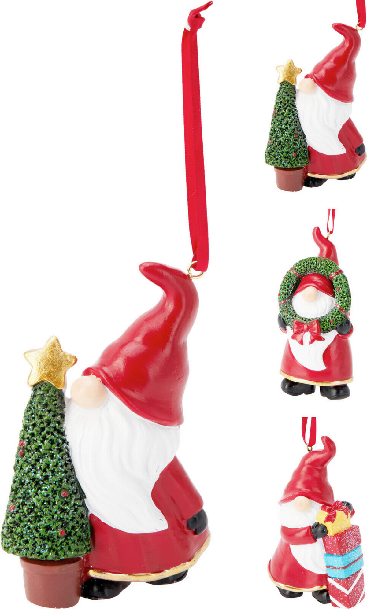 FÜGGŐDÍSZ - piros, Basics, kő (13cm)