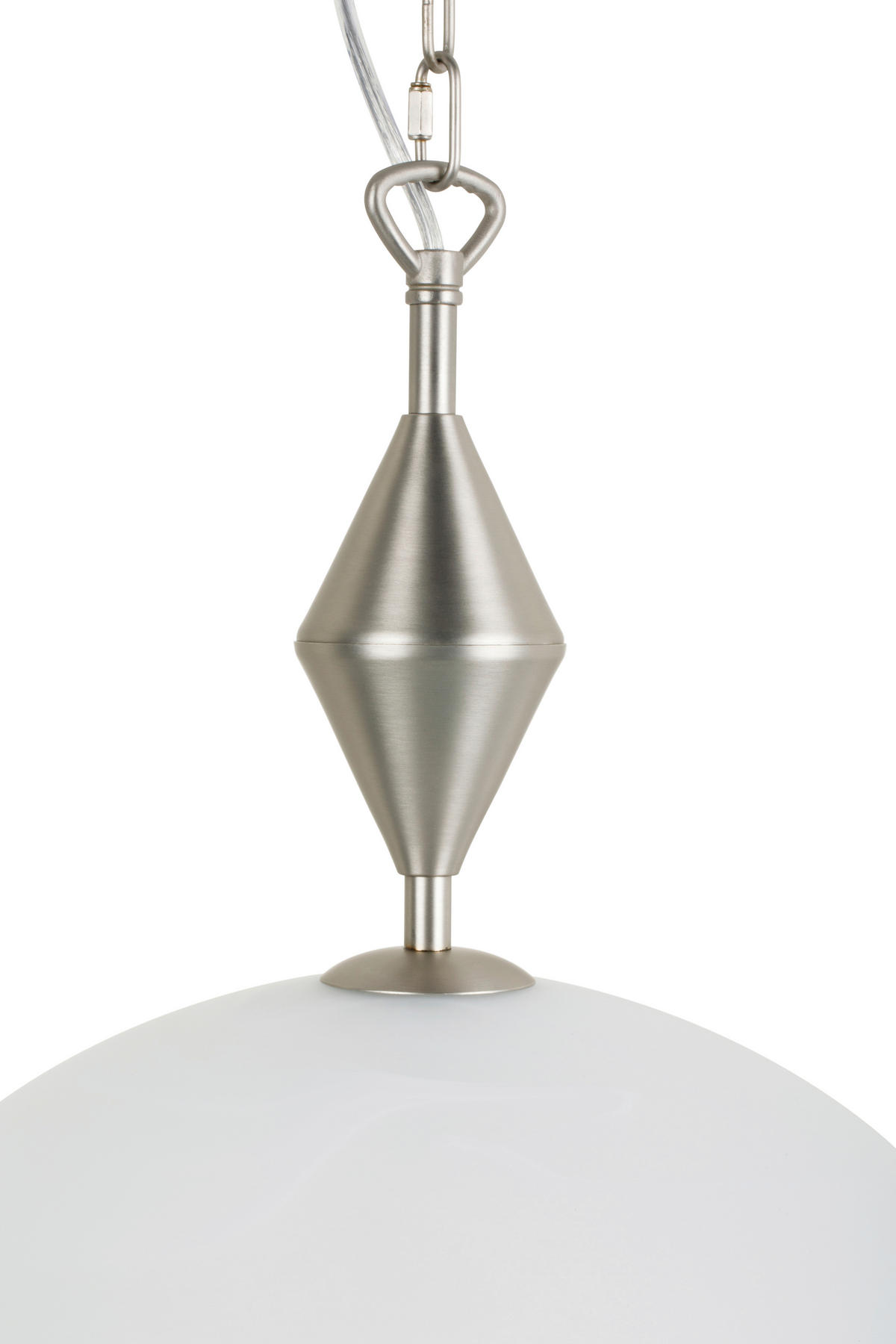 HÄNGELEUCHTE Ploce 40/150 cm  - Alabasterfarben/Nickelfarben, KONVENTIONELL, Glas/Metall (40/150cm) - Novel