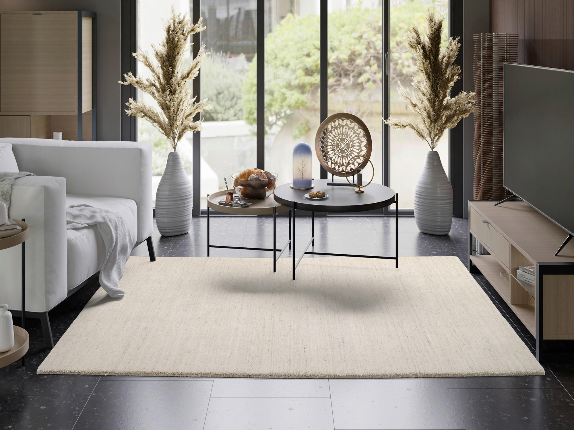 WOLLTEPPICH 120/180 cm Naturfarben, Hellgrau  - Hellgrau/Naturfarben, Basics, Textil (120/180cm) - Linea Natura