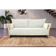 SCHLAFSOFA  mit Liegefunktion, Rücken echt Cord, Flachgewebe Creme, Weiß  - Creme/Schwarz, KONVENTIONELL, Textil/Metall (223/72/100cm) - Carryhome