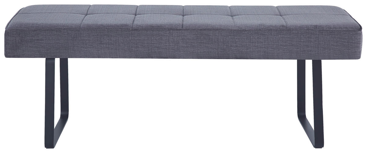 SITZBANK in Metall, Textil Grau  - Schwarz/Grau, KONVENTIONELL, Textil/Metall (140/49/47cm) - MID.YOU