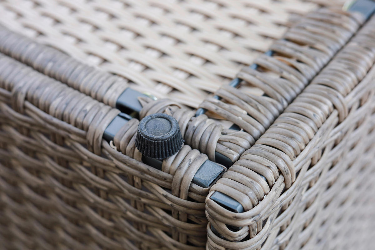 LOUNGE GARNITURA   drvo, metal, plastika, tekstil  siva, boje bagrema, tamno siva    - siva/boje bagrema, Moderno, drvo/metal (113/72/62,5cm) - Ambia Garden