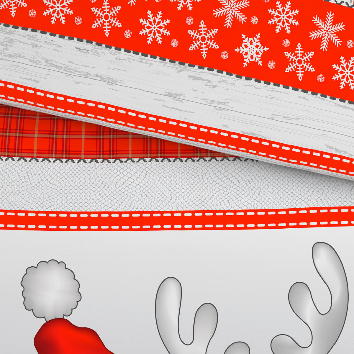 BETTWÄSCHE Flanell 140/200 cm  - Rot/Grau, Textil (140/200cm) - X-Mas