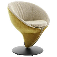 STUHL  Beinauswahl, Lederauswahl, Stoffauswahl, Typenauswahl, Sitzfläche 360° drehbar Samt, Webstoff  - Schwarz/Hellgrün, Design, Textil/Metall (70/82/65cm) - Koinor