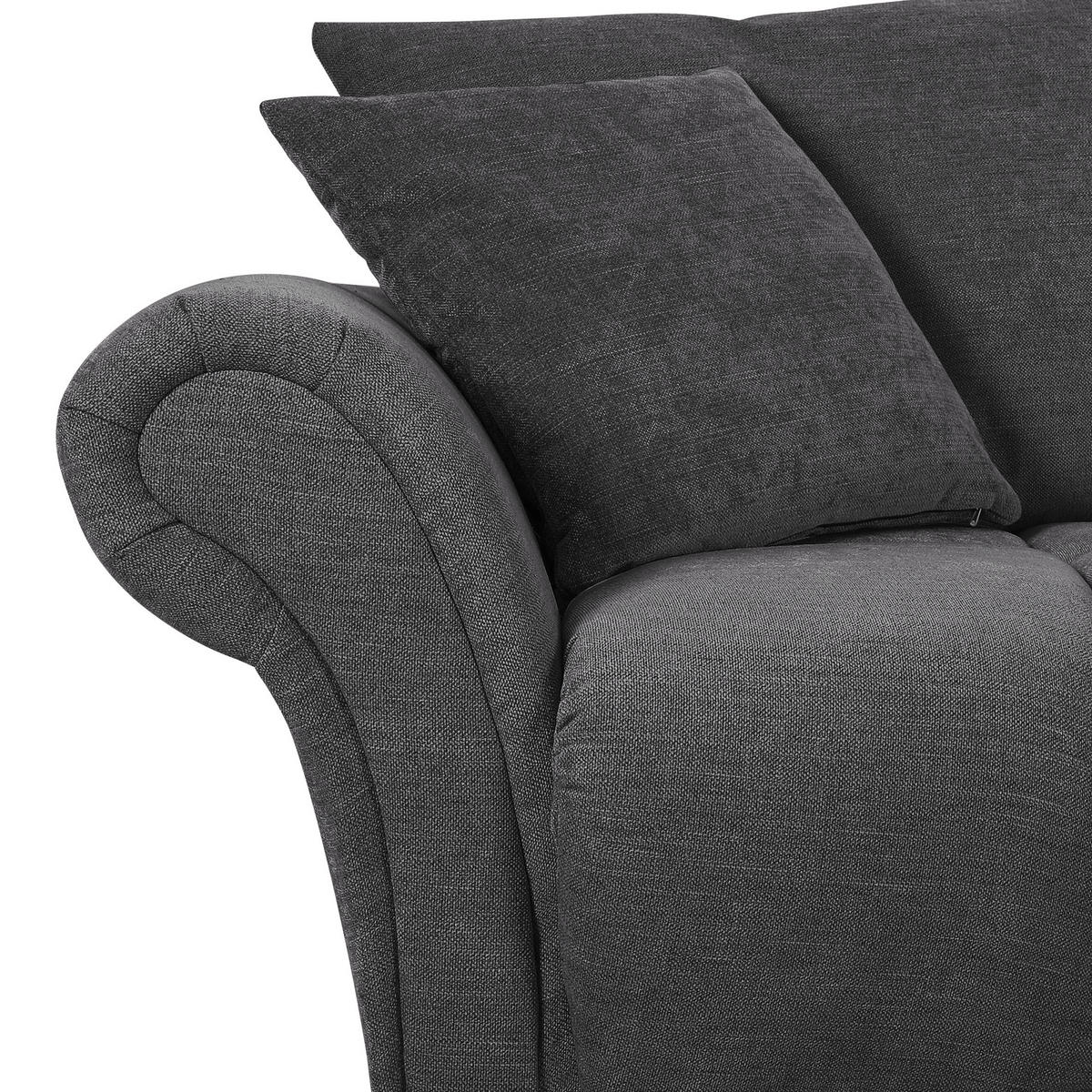 BIGSOFA in Flachgewebe Anthrazit  - Anthrazit/Schwarz, Konventionell, Holz/Textil (290/78/115cm) - Carryhome