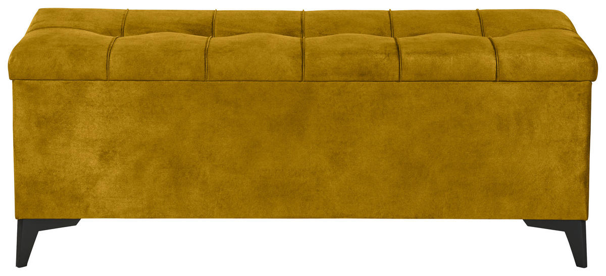BETTBANK 139/58/50 cm   - Gelb/Schwarz, Konventionell, Kunststoff/Textil (139/58/50cm) - Modante