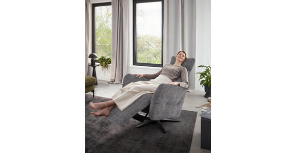 RELAXSESSEL in Textil Grau  - Schwarz/Grau, Design, Textil/Metall (82/113/90cm) - Dieter Knoll