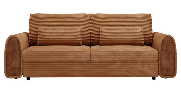 SCHLAFSOFA  in Cord, Feincord Rostfarben, Hellbraun  - Hellbraun/Rostfarben, KONVENTIONELL, Kunststoff/Textil (243/83/113cm) - Carryhome