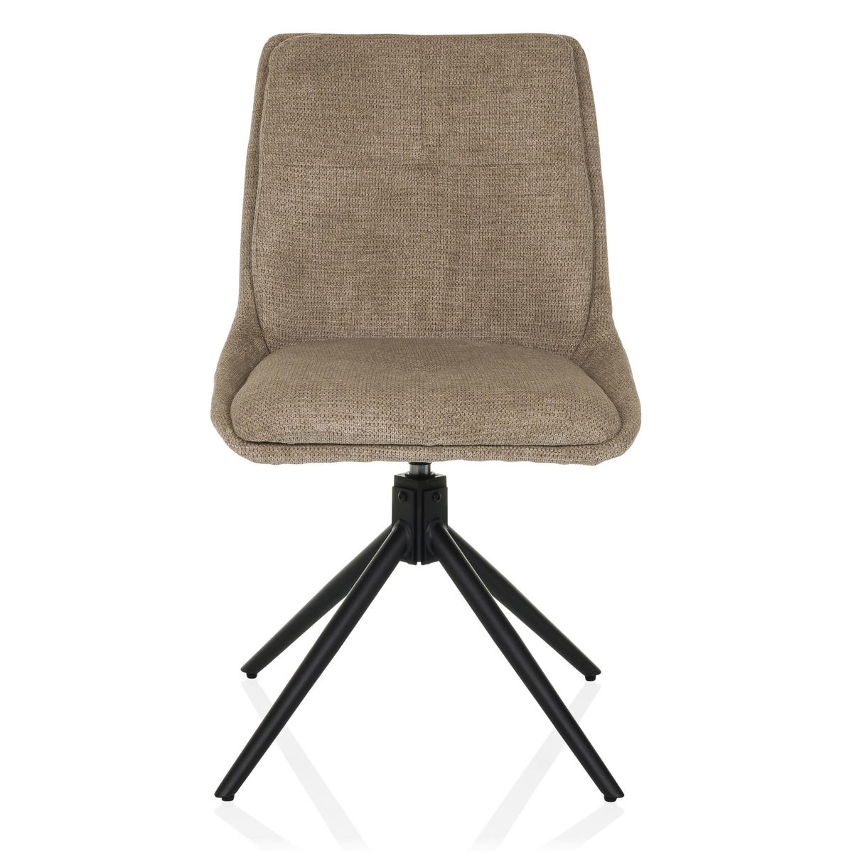 DREHSTUHL  in Flachgewebe Beige  - Beige/Schwarz, MODERN, Textil/Metall (53/89/58cm) - MID.YOU