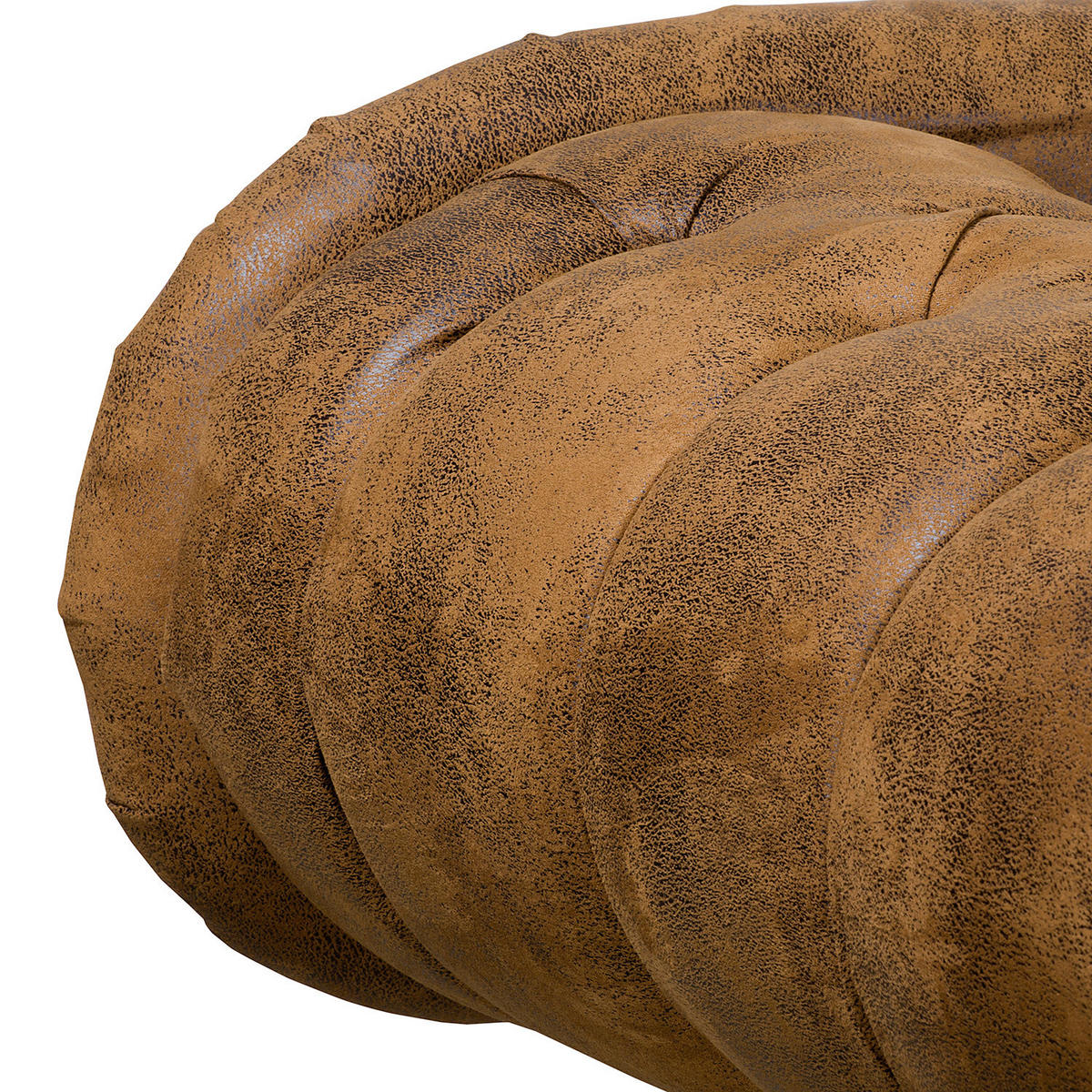 RÉCAMIERE Lederlook Cognac  - Cognac/Braun, Design, Holz/Textil (185/93/75cm) - Livetastic