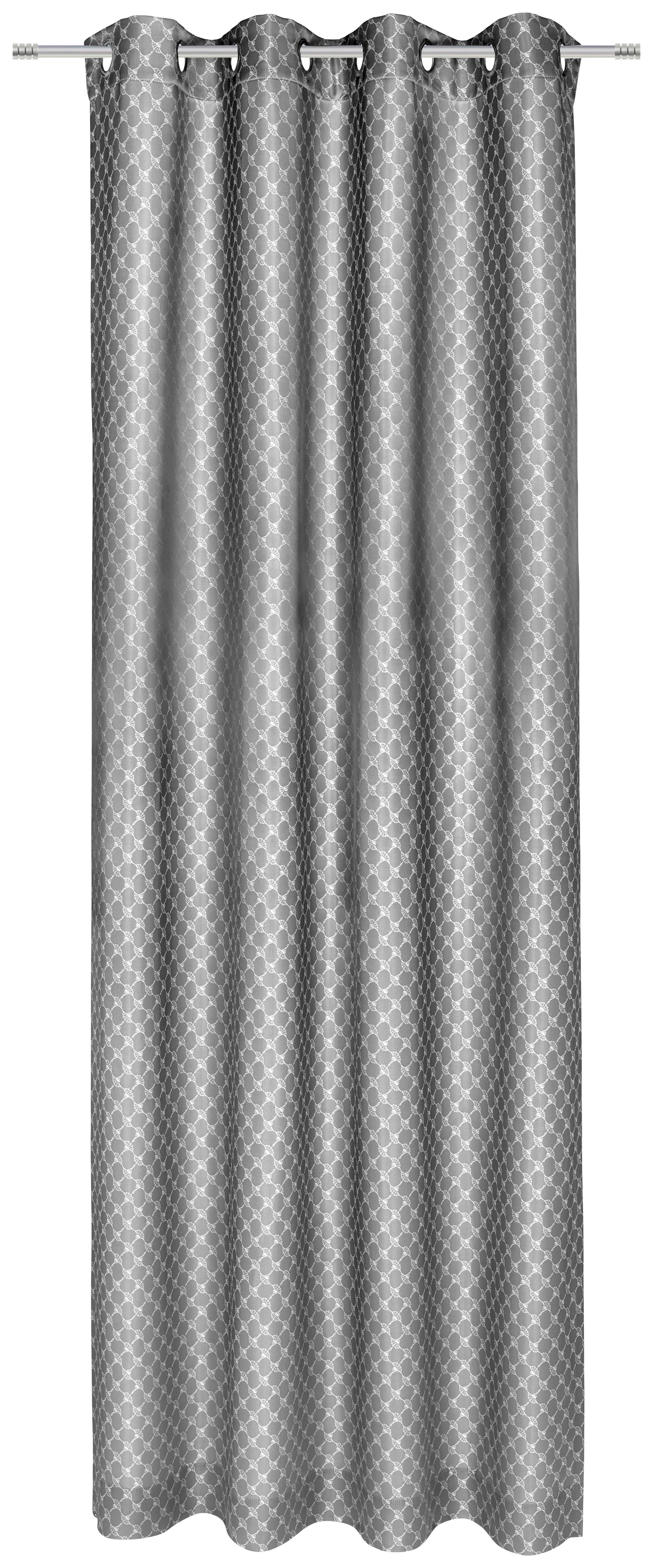ZÁVĚS S OČKY, neprůsvitné, 140/250 cm - barvy stříbra, Design, textil (140/250cm) - Joop!
