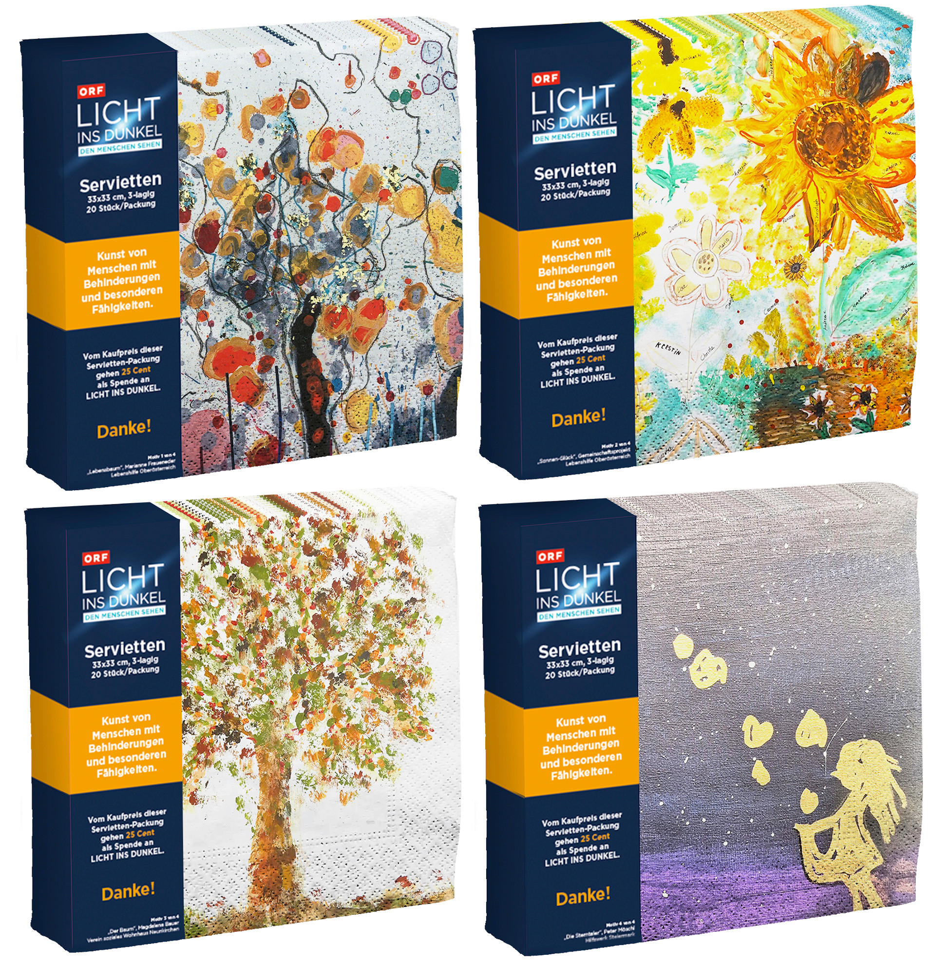 SERVIETTE  33/33 cm   - Multicolor, Trend, Papier (33/33cm)