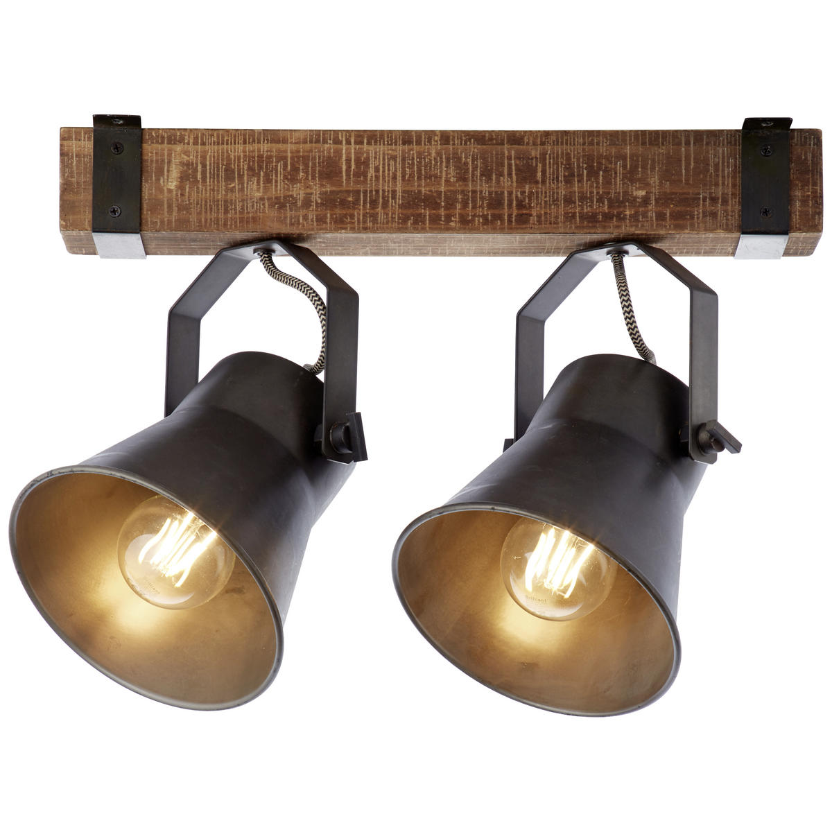 DECKENSTRAHLER 40/24 cm   - Schwarz, Design, Holz/Metall (40/24cm) - Brilliant