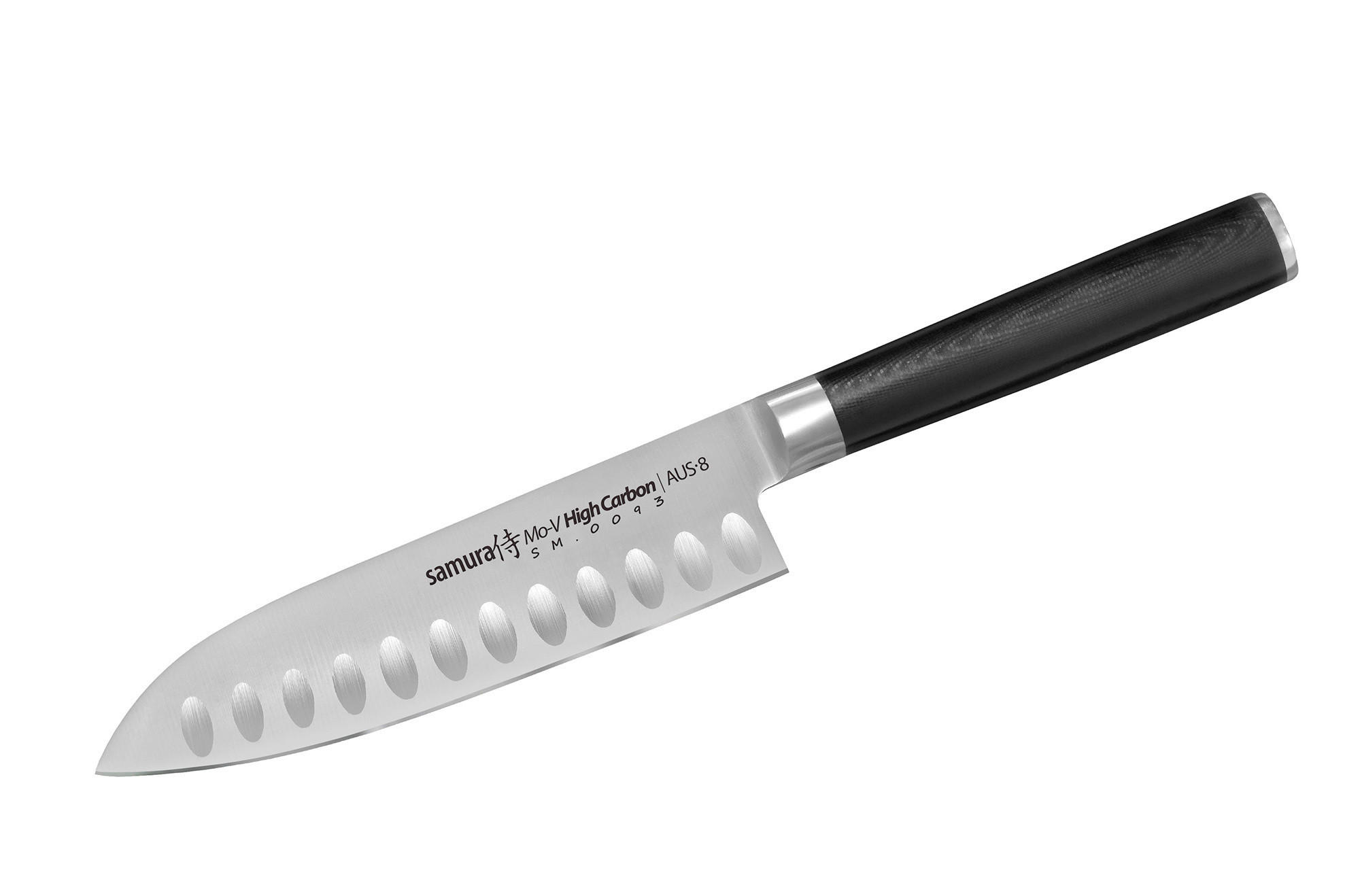 SANTOKU NOŽ MO-V 25,5/3,6/1,8 cm - boje oplemenjenog čelika/crna, Basics, drvni materijal/metal (25,5/3,6/1,8cm) - Samura