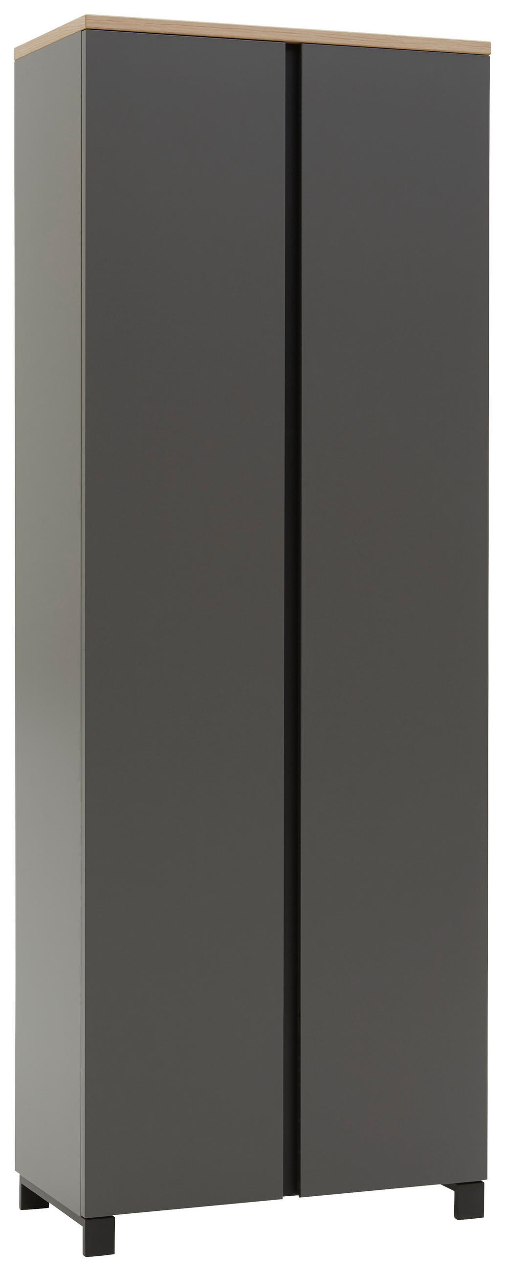 GARDEROBENSCHRANK Balkeneiche furniert Grau, Eichefarben - Eichefarben/Anthrazit, Design, Holz/Holzwerkstoff (70/193/37cm) - Dieter Knoll