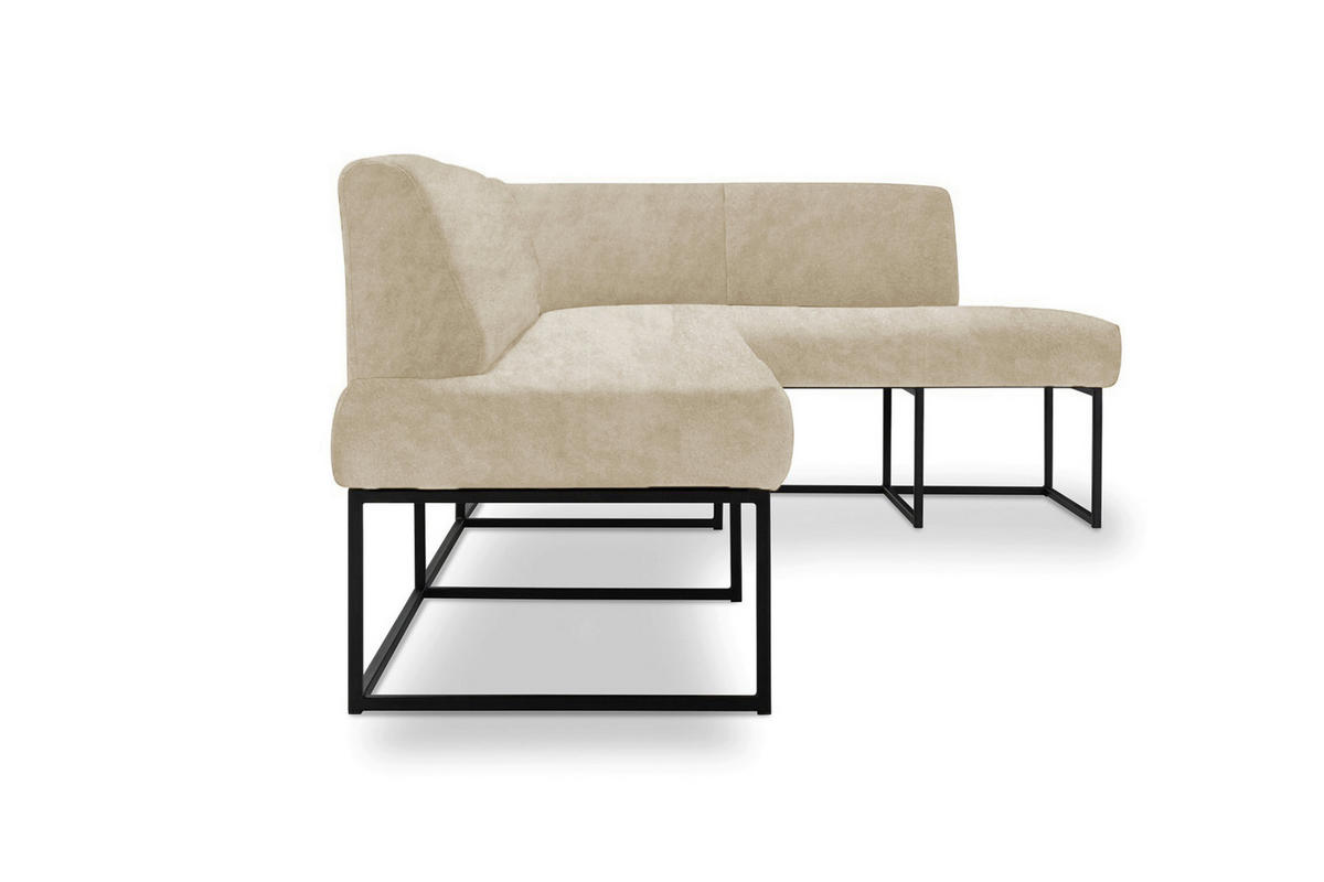 UGAONA KLUPA  boja peska   - crna/boja peska, Moderno, drvo/metal (245/159cm) - Livetastic