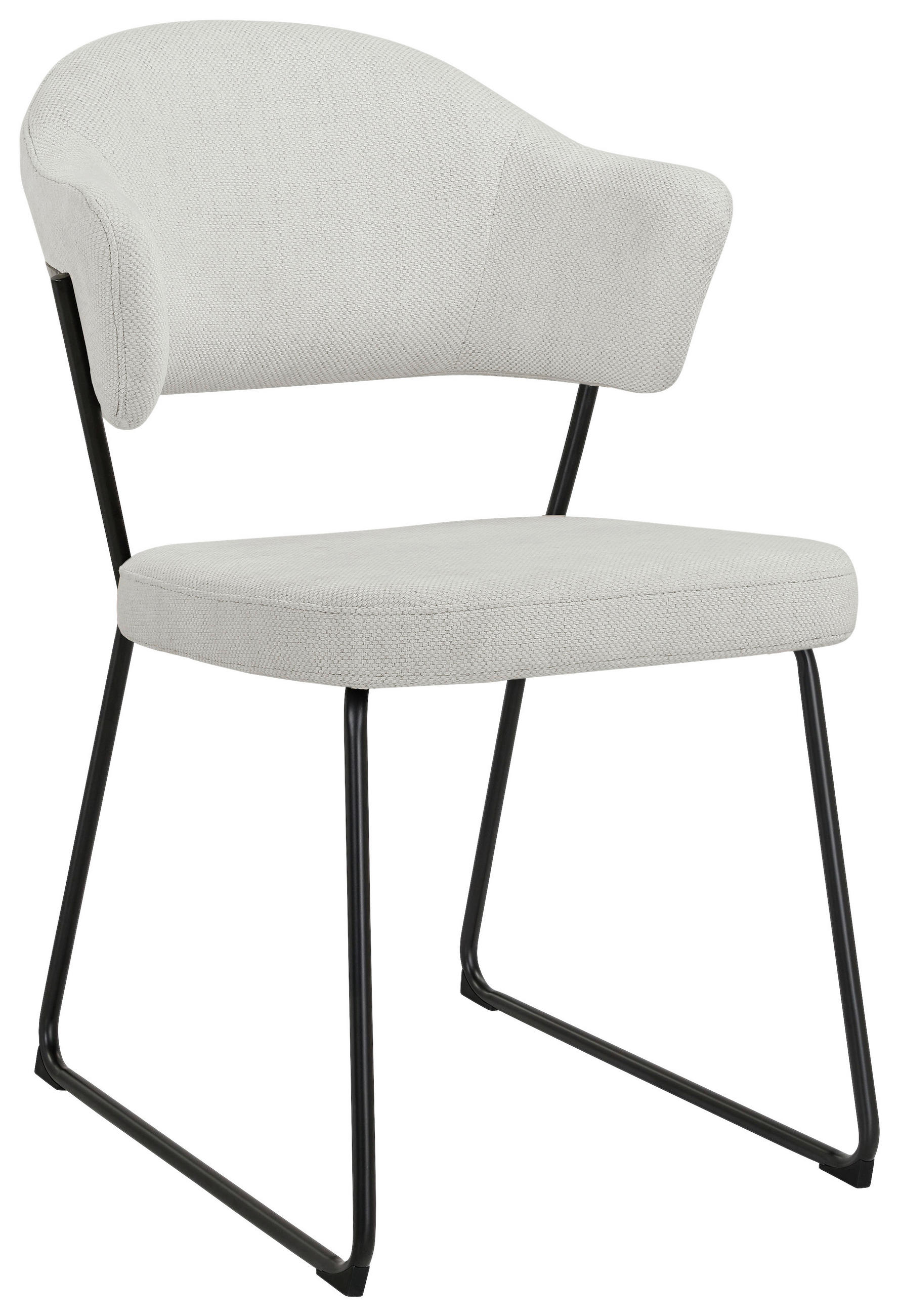 STUHL - Creme/Schwarz, Design, Textil/Metall (57/82/62cm) - Novel