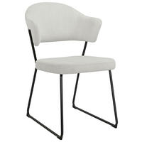 STUHL - Creme/Schwarz, Design, Textil/Metall (57/82/62cm) - Novel