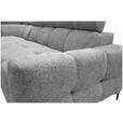 ECKSOFA Grau Struktur  - Schwarz/Grau, MODERN, Textil/Metall (212/254cm) - Carryhome