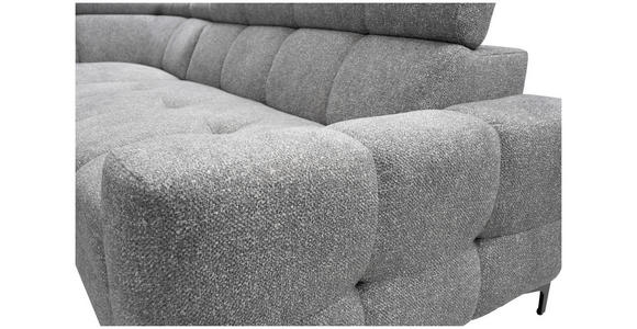 ECKSOFA Grau Struktur  - Schwarz/Grau, MODERN, Textil/Metall (212/254cm) - Carryhome