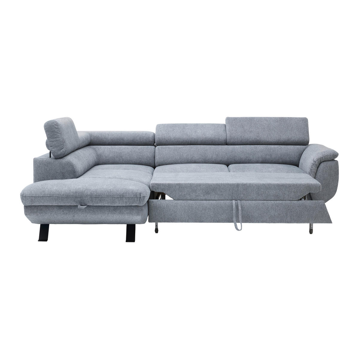 HÖRNSOFFA i vävt tyg grå  - grå/svart, Modern, metall/textil (198/257cm) - MID.YOU