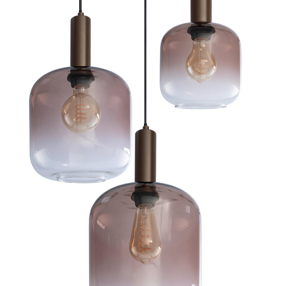 HÄNGELEUCHTE 42/120 cm  - Braun, Trend, Glas/Metall (42/120cm) - Collet's Monde