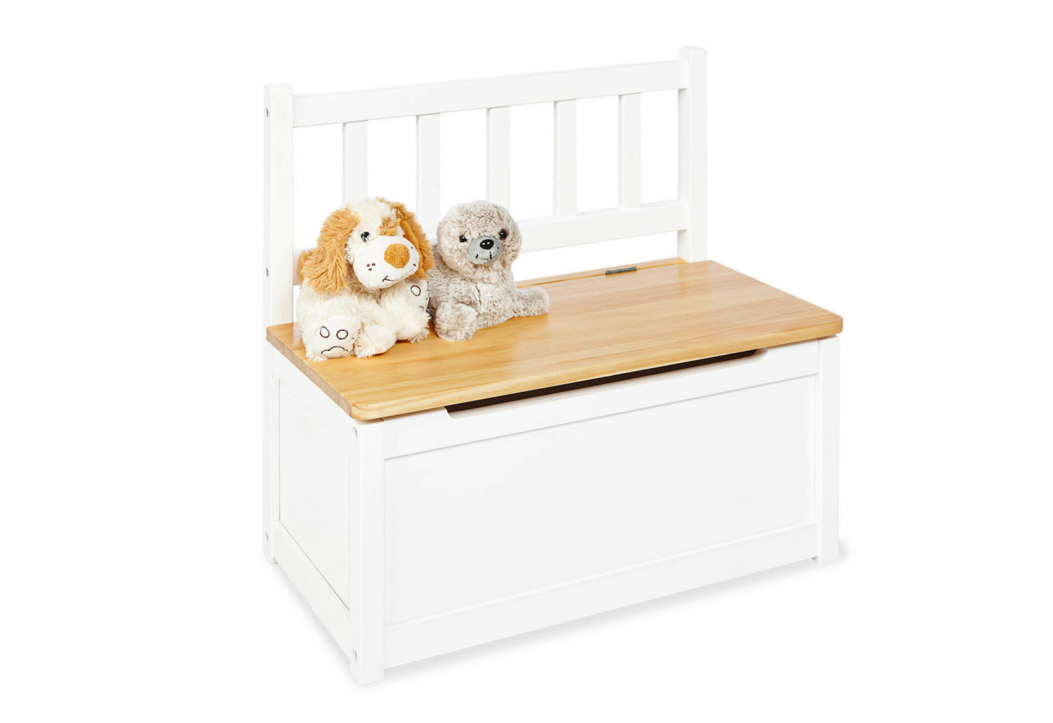 KINDERSITZBANK - Weiß Hochglanz/Naturfarben, Basics, Holz (57/31cm) - Pinolino